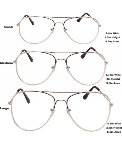 Classic Men's Or Women's Fashion Gold Aviator Glasses (3 Sizes) - Gold - C2183IHRTOK $10.44 Square