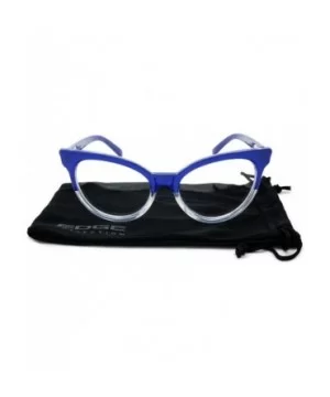 Cat Eye Sunglasses Two-tone with Clear Lens C9401P - Blue-clear - CB18507N35K $5.35 Oval