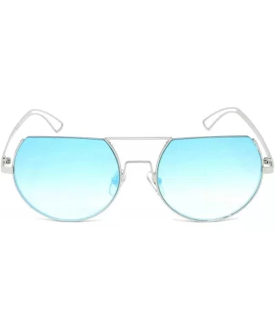 Premium Unisex Designer Fashion Semi-Rimless Metal Frame Mirrored Sunglasses UV400 Lens - DS 1607 - Made in Italy - C618ERE7N...