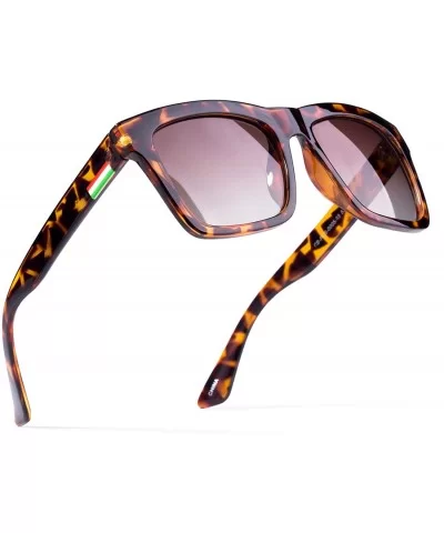 Oversized Sunglasses for Women Trendy-Square Polarized Lens-100% UV protection - Tortoise - C3199SC9XXE $10.72 Oversized