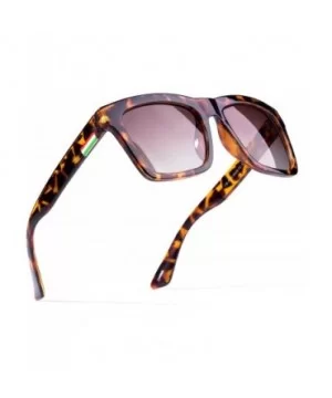 Oversized Sunglasses for Women Trendy-Square Polarized Lens-100% UV protection - Tortoise - C3199SC9XXE $10.72 Oversized