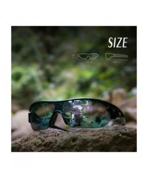 Polarized Sunglasses Interchangeable Baseball - Black&Ice blue lens - CD12DWT4DMD $19.43 Sport