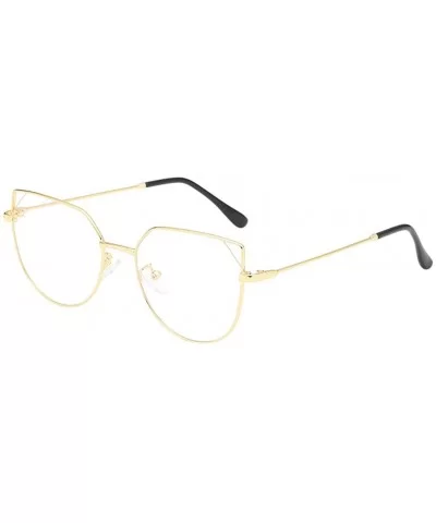 Fashion Square Clear Lens Glasses-Classic Vintage Retro Style Metal Frame Sunglasses Eyewear - F - C6196ILYLQ7 $6.39 Semi-rim...