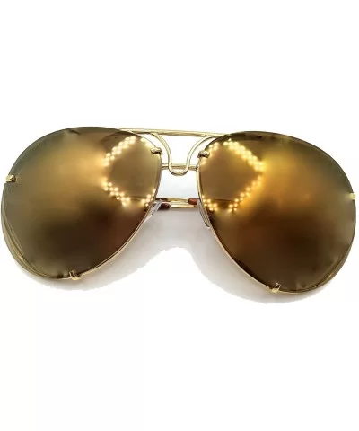 NEW MODEL 2018!!! New OVERSIZED Women Sunglasses Flat Top Square - Golden Tan Mirror - CK18DC0LNMD $7.53 Square