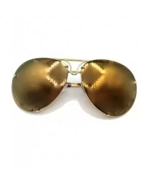 NEW MODEL 2018!!! New OVERSIZED Women Sunglasses Flat Top Square - Golden Tan Mirror - CK18DC0LNMD $7.53 Square