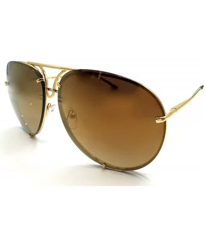 NEW MODEL 2018!!! New OVERSIZED Women Sunglasses Flat Top Square - Golden Tan Mirror - CK18DC0LNMD $7.53 Square