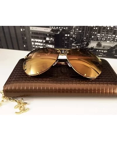 NEW MODEL 2018!!! New OVERSIZED Women Sunglasses Flat Top Square - Golden Tan Mirror - CK18DC0LNMD $7.53 Square