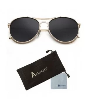 Fashion Aviator Metal Frames Mirror Sunglasses - Gold-black - CM12GYL0P7X $5.54 Aviator