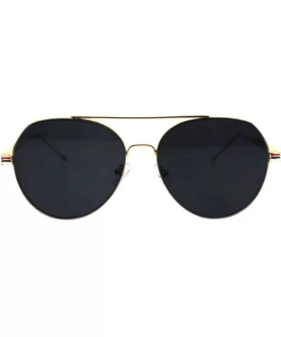 Mens Luxury Designer Flat Lens Sport Metal Racer Sunglasses - Gold Black - CH184YCAT8O $13.53 Sport