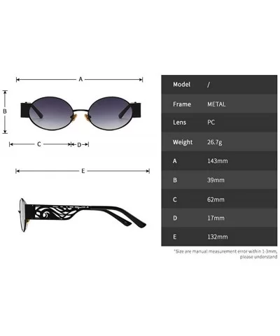 Faashions Vintage Small Oval Punk Sunglasses Unisex Chic Sexy Luxury Brand Designer Eyewear UV400 - CN18LMMGULM $12.39 Oval