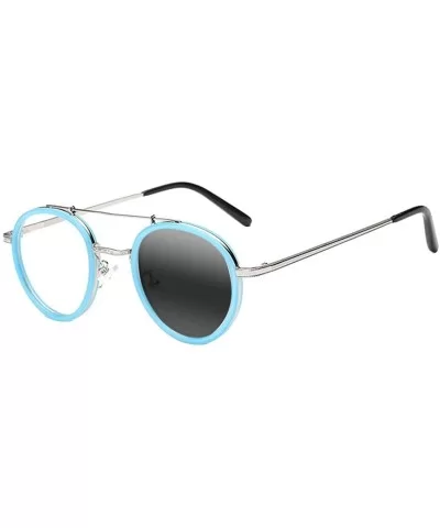 Men Women Retro Oval Readers Transition Photochromic Reading Glasses UV400 Sunglasses - Blue - CY18UIYCHNZ $16.01 Oval