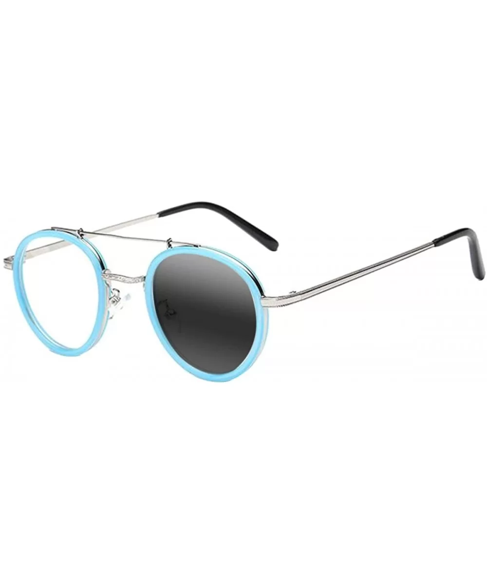 Men Women Retro Oval Readers Transition Photochromic Reading Glasses UV400 Sunglasses - Blue - CY18UIYCHNZ $16.01 Oval