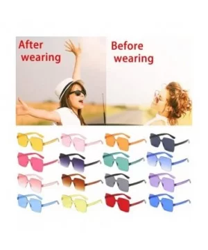 Unisex Jelly Square Sunglasses Sexy Retro Women Men Candy Color Integrated UV Outdoor Glasses - E - CH196U53C2E $5.89 Square