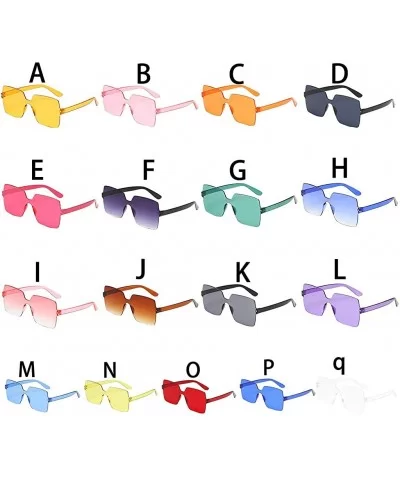 Unisex Jelly Square Sunglasses Sexy Retro Women Men Candy Color Integrated UV Outdoor Glasses - E - CH196U53C2E $5.89 Square