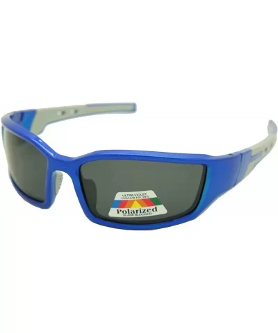 Double Injection Sunglasses SPORTS - 2761 Polarized Shiny Electric Blue Grey - CT12HTUI39F $15.54 Rectangular