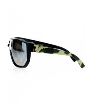 Biohazard Oversize Shield Mirror Lens Mens Gangster Plastic Sunglasses - Green Camo - CL12HHXNCFT $11.04 Oversized