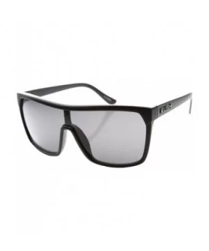 Large Shield Futuristic Styling Smoke Lens Sunglasses - Black-green Smoke - CP11Y9O1W3J $5.87 Square