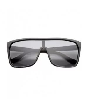 Large Shield Futuristic Styling Smoke Lens Sunglasses - Black-green Smoke - CP11Y9O1W3J $5.87 Square