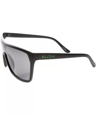 Large Shield Futuristic Styling Smoke Lens Sunglasses - Black-green Smoke - CP11Y9O1W3J $5.87 Square