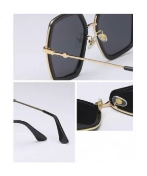 Oversized Fashion Square Sunglasses for Women Vintage Hexagon Brand Inspired Designer Shades - Leopard - CT199KSCECO $13.77 S...