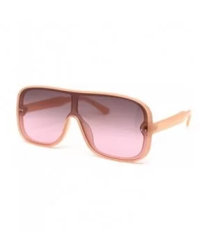 Mens Plastic Shield Racer Retro Gradient Lens Sunglasses - All Pink - C31956AHE0K $9.96 Sport