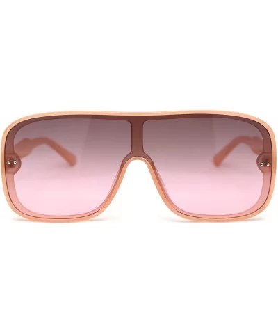 Mens Plastic Shield Racer Retro Gradient Lens Sunglasses - All Pink - C31956AHE0K $9.96 Sport