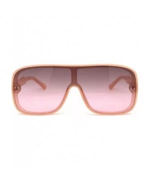 Mens Plastic Shield Racer Retro Gradient Lens Sunglasses - All Pink - C31956AHE0K $9.96 Sport