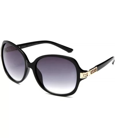 Lambo Oversized Sunglasses Protection Rhinestones - Black - CR17YQTO547 $8.42 Oversized