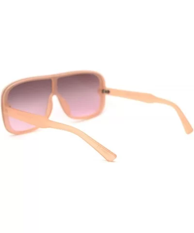 Mens Plastic Shield Racer Retro Gradient Lens Sunglasses - All Pink - C31956AHE0K $9.96 Sport