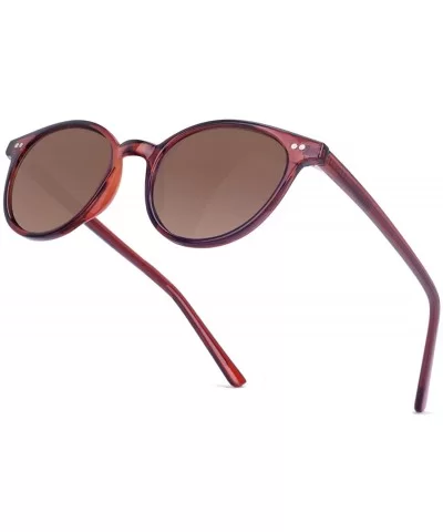 Fashion Vintage Round Sunglasses for Women - UV400 Lens - Non-Polarized - G15 Lens/Wine Red Frame - CS18RUI82N8 $9.93 Rectang...