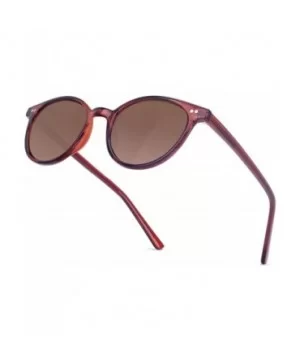 Fashion Vintage Round Sunglasses for Women - UV400 Lens - Non-Polarized - G15 Lens/Wine Red Frame - CS18RUI82N8 $9.93 Rectang...