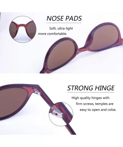 Fashion Vintage Round Sunglasses for Women - UV400 Lens - Non-Polarized - G15 Lens/Wine Red Frame - CS18RUI82N8 $9.93 Rectang...