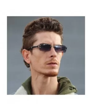 Mens Fashion Gold Stylish Glasses Clear Lens Rectangular Retro Rimless Tinted Sunglasses for Women - C518Z529WST $11.04 Recta...