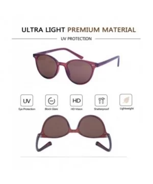 Fashion Vintage Round Sunglasses for Women - UV400 Lens - Non-Polarized - G15 Lens/Wine Red Frame - CS18RUI82N8 $9.93 Rectang...