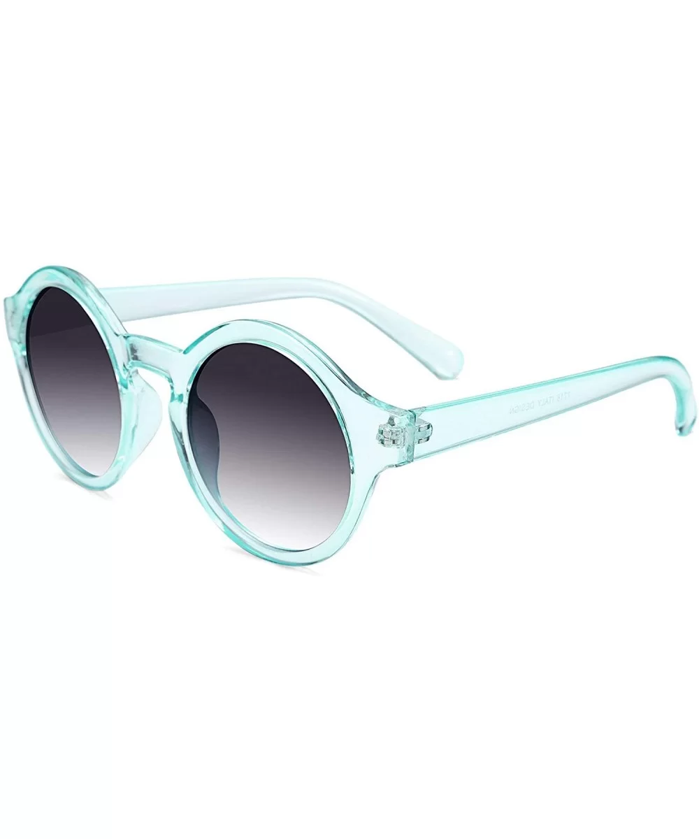 Unique Round Sunglasses Women Vintage Keyhole Sunglasses B1248 - Blue - CH18EX8QWR3 $6.14 Round