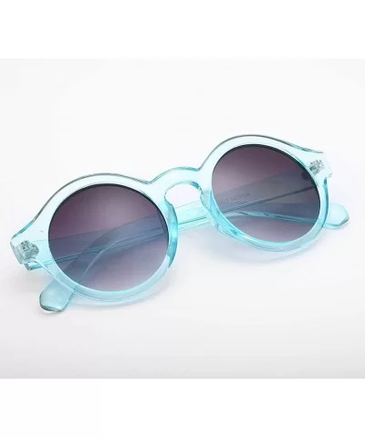 Unique Round Sunglasses Women Vintage Keyhole Sunglasses B1248 - Blue - CH18EX8QWR3 $6.14 Round