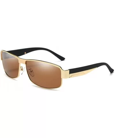 Men Women Trendy Polarized Vintage Retro Sunglasses with Rectangular Frame for Sport Driving - C818YYUKMTT $7.53 Sport