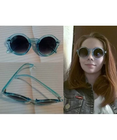 Unique Round Sunglasses Women Vintage Keyhole Sunglasses B1248 - Blue - CH18EX8QWR3 $6.14 Round