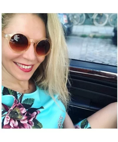 Unique Round Sunglasses Women Vintage Keyhole Sunglasses B1248 - Blue - CH18EX8QWR3 $6.14 Round