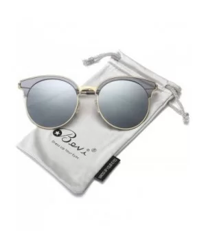 Classic Cateye Semi Rimless Polarized Retro Sunglasses Durable TR90 Metal Frame - Clear Gray - C118H8I3T8W $13.84 Rimless