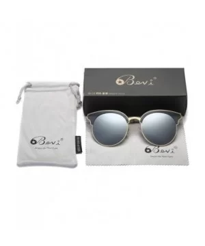 Classic Cateye Semi Rimless Polarized Retro Sunglasses Durable TR90 Metal Frame - Clear Gray - C118H8I3T8W $13.84 Rimless