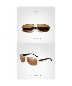 Men Women Trendy Polarized Vintage Retro Sunglasses with Rectangular Frame for Sport Driving - C818YYUKMTT $7.53 Sport