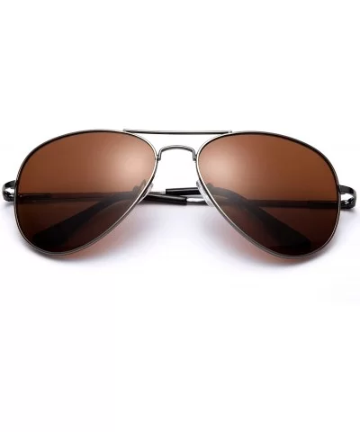 Polarized Night Vision Driving Glasses Amber Lens & Day Time Driving Sunglasses - Gunmetal/Brown - CD11LTPC3BL $10.54 Aviator