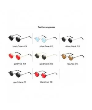 galsses Designer Glasses Vintage Goggles - Silver Blue - CZ18NYDESDA $8.77 Round