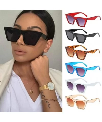 Women Vintage Square Sunglasses Oversized Eyewear Retro Summer Sun Shades UV400 Protection - Black Gray - CM199E630GO $6.66 R...