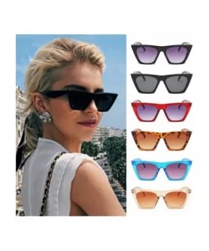 Women Vintage Square Sunglasses Oversized Eyewear Retro Summer Sun Shades UV400 Protection - Black Gray - CM199E630GO $6.66 R...