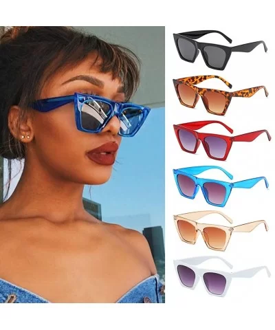 Women Vintage Square Sunglasses Oversized Eyewear Retro Summer Sun Shades UV400 Protection - Black Gray - CM199E630GO $6.66 R...