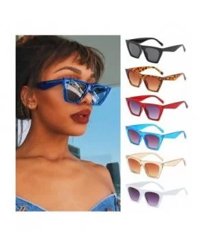 Women Vintage Square Sunglasses Oversized Eyewear Retro Summer Sun Shades UV400 Protection - Black Gray - CM199E630GO $6.66 R...