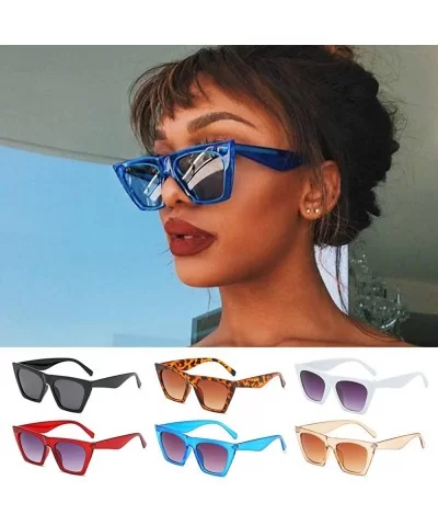 Women Vintage Square Sunglasses Oversized Eyewear Retro Summer Sun Shades UV400 Protection - Black Gray - CM199E630GO $6.66 R...