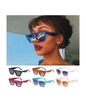 Women Vintage Square Sunglasses Oversized Eyewear Retro Summer Sun Shades UV400 Protection - Black Gray - CM199E630GO $6.66 R...